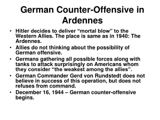 German Counter-Offensive in Ardennes
