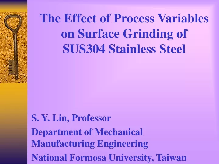 the effect of process variables on surface