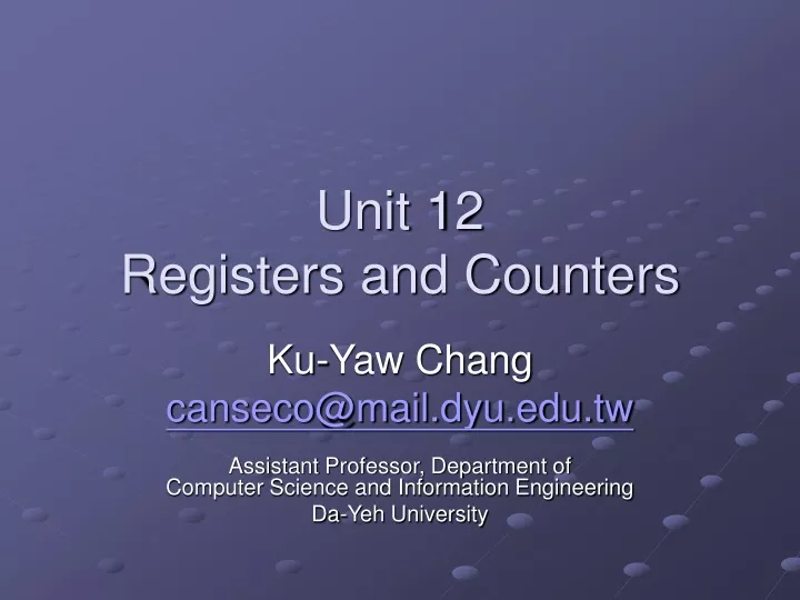 unit 12 registers and counters