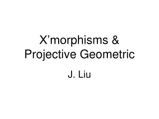 X’mo rphisms &amp; Projective Geometric