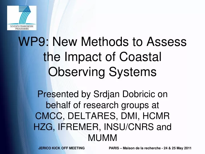 wp9 new methods to assess the impact of coastal observing systems