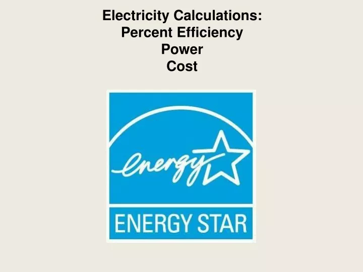 electricity calculations percent efficiency power