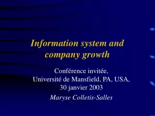 Information system and company growth