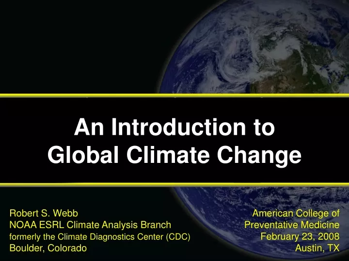 an introduction to global climate change
