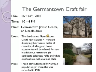 The Germantown Craft fair