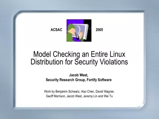 Model Checking an Entire Linux Distribution for Security Violations