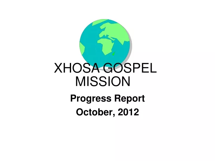 progress report october 2012