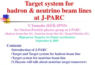 Target system for  hadron &amp; neutrino beam lines  at J-PARC