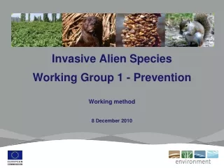 Invasive Alien Species  Working Group 1 - Prevention Working method 8 December 2010