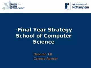 Final Year Strategy School of Computer Science