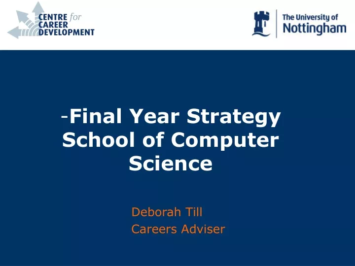 final year strategy school of computer science