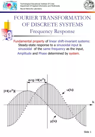FOURIER TRANSFORMATION OF DISCRETE SYSTEMS Frequency Response