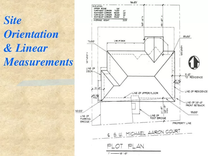 site orientation linear measurements