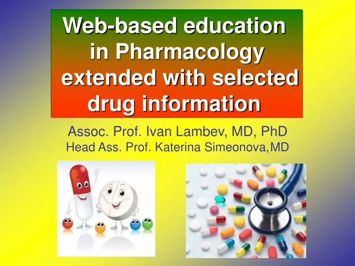web based education in pharmacology extended with