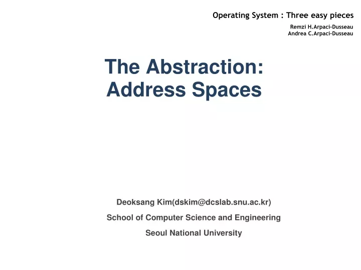 the abstraction address spaces