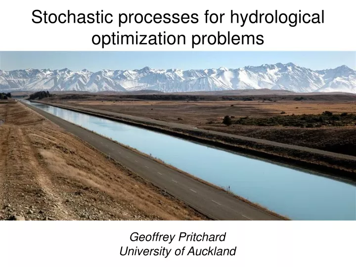 stochastic processes for hydrological
