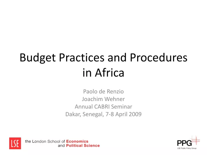 budget practices and procedures in africa