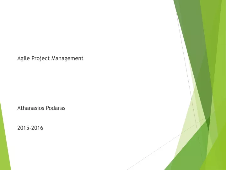 agile project management athanasios podaras 2015