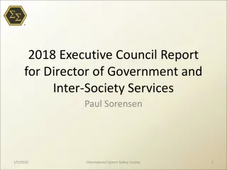 2018 Executive Council Report for Director of Government and Inter-Society Services