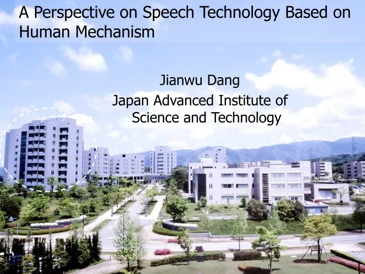 a perspective on speech technology based on human