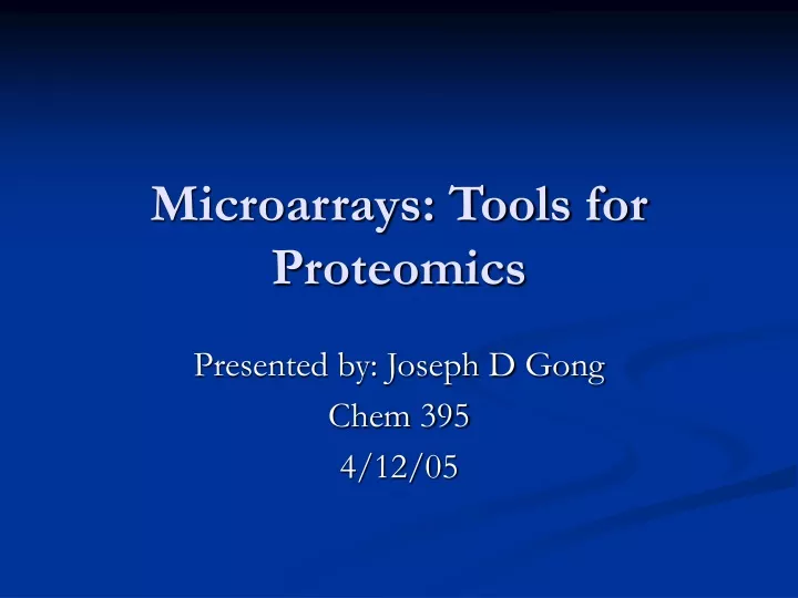 microarrays tools for proteomics