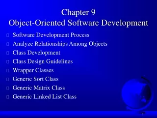 Chapter 9 Object-Oriented Software Development