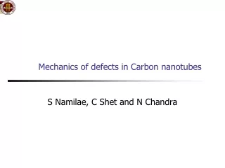 Mechanics of defects in Carbon nanotubes