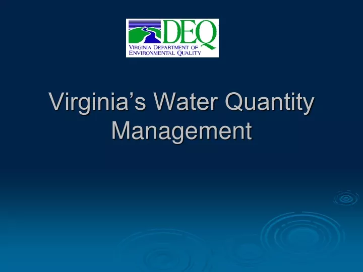 virginia s water quantity management