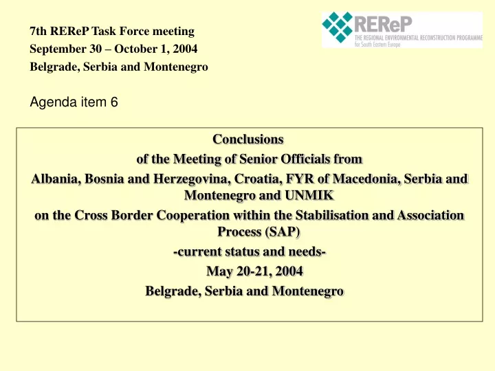 7 th rerep task force meeting september