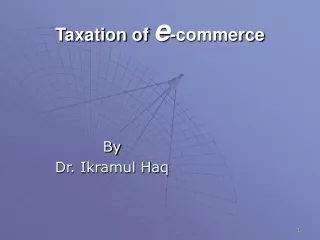 Taxation of  e -commerce