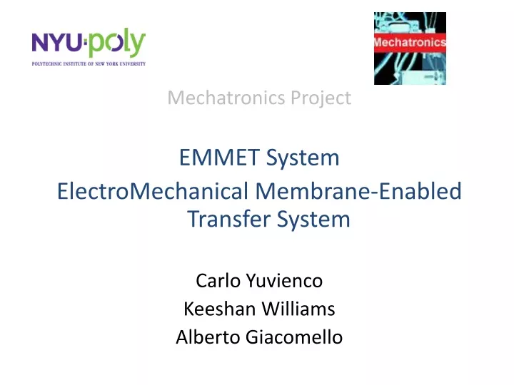 mechatronics project emmet system