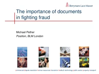 The importance of documents  in fighting fraud
