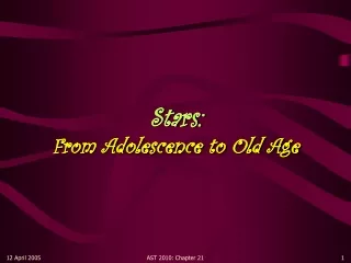 Stars:                                    From Adolescence to Old Age