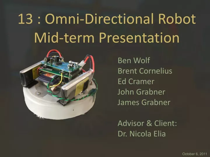 13 omni directional robot mid term presentation