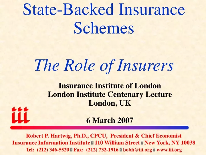 state backed insurance schemes the role of insurers