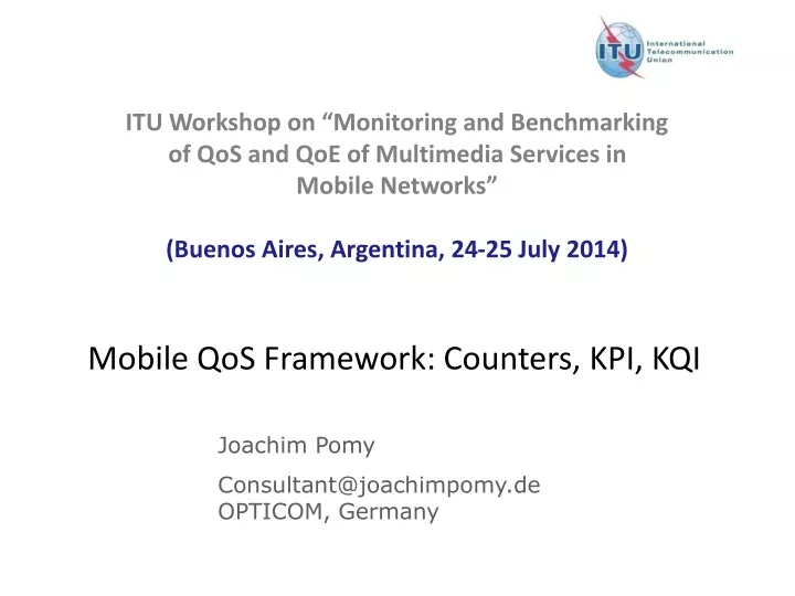 mobile qos framework counters kpi kqi