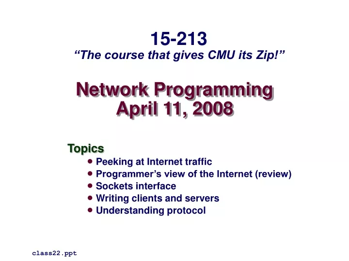 network programming april 11 2008
