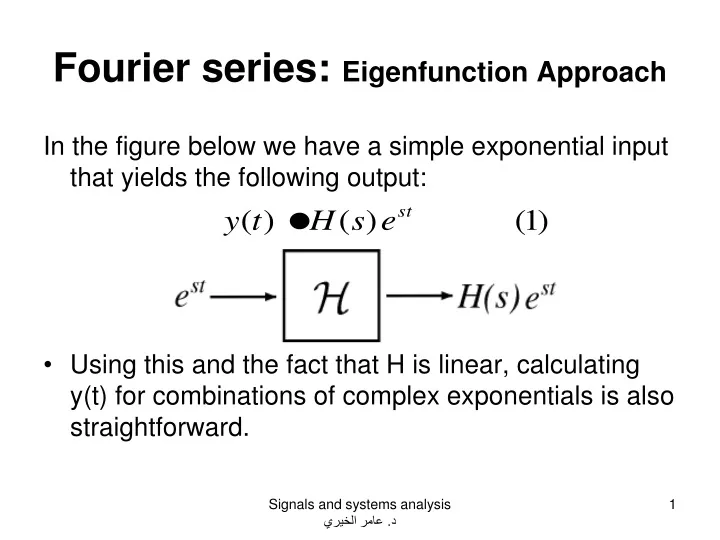 fourier series eigenfunction approach