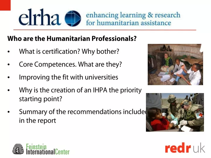 who are the humanitarian professionals what