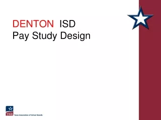 DENTON   ISD Pay Study Design