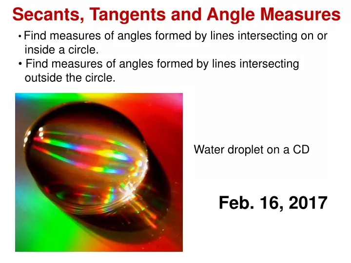 secants tangents and angle measures