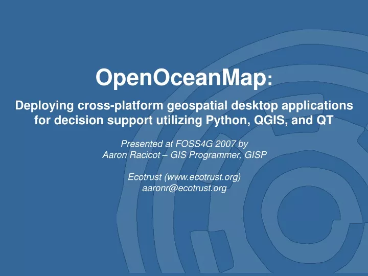 openoceanmap deploying cross platform geospatial