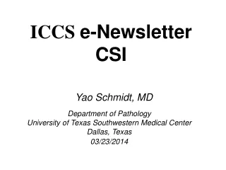 ICCS  e-Newsletter CSI