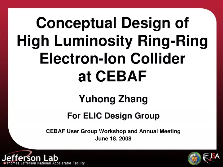conceptual design of high luminosity ring ring electron ion collider at cebaf