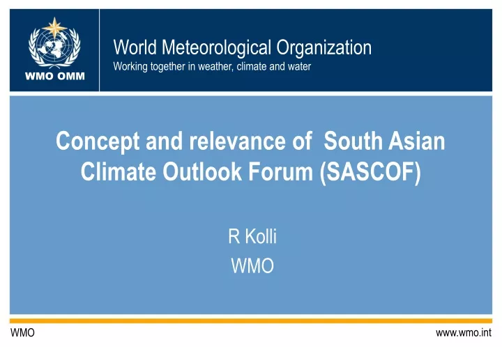 concept and relevance of south asian climate outlook forum sascof