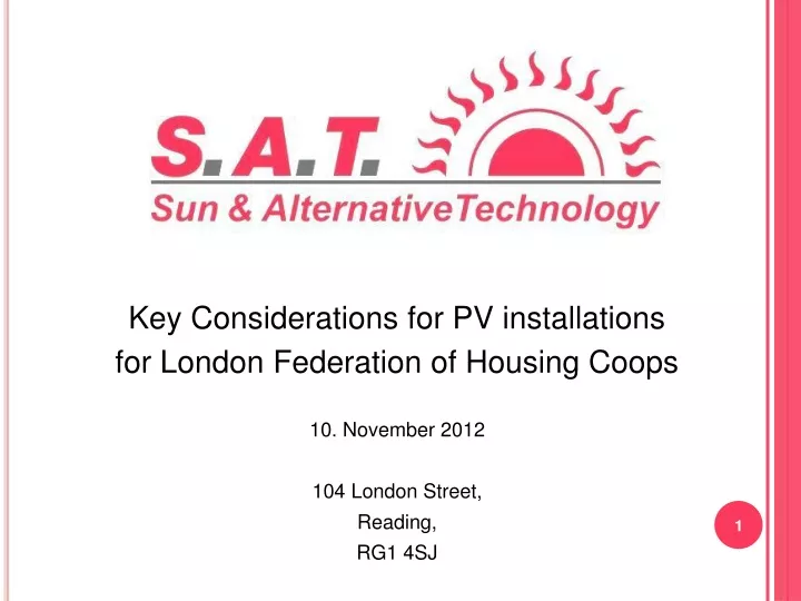 key considerations for pv installations