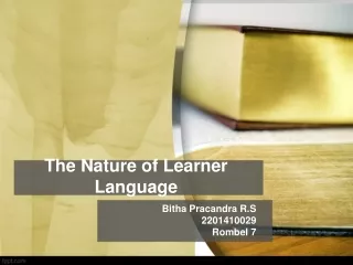 The Nature of Learner Language