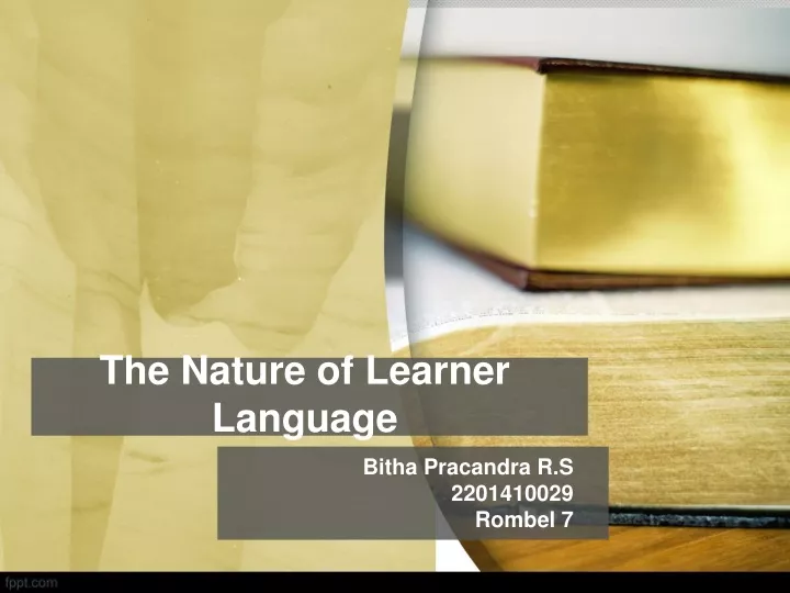 the nature of learner language