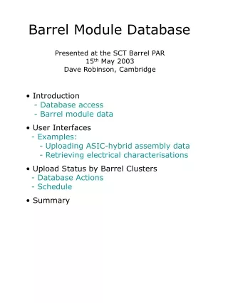 Barrel Module Database