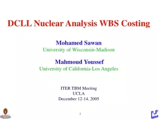 1.8.1.1.3.1  Preliminary Design  (Wong) 1.8.1.1.3.1.3 Nuclear Analysis (Sawan/Youssef)